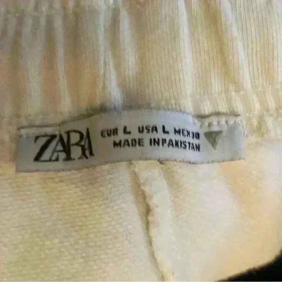 Zara Wide Legged White Sweatpants Joggers - Picture 4 of 4